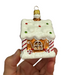 Gingerbread World Polish Blown Glass Ornament – Gingerbread House with Red Spiral 303102