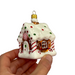 Gingerbread World Polish Blown Glass Ornament – Gingerbread House with Red Spiral 303102