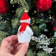 Gingerbread World Polish Blown Glass Ornament – Snowman with Mittens and Scarf 199404