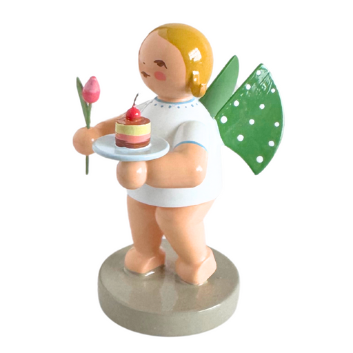 Gingerbread World Wendt und Kuehn - Angel with Cupcake and Tulip 650-172 - blond hair