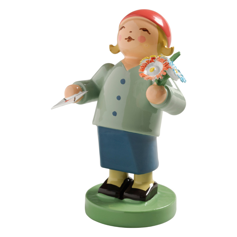 Gingerbread World Wendt und Kuehn - Blumenkinder and Friends - Goodwill Children Boy with Envelope - 643-N-1
