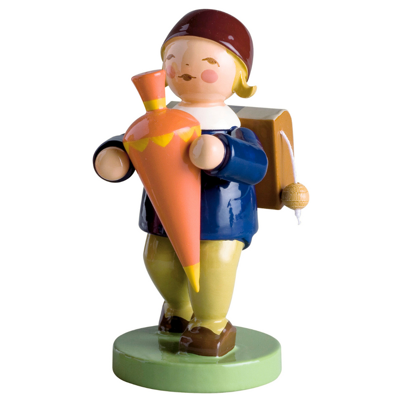 Gingerbread World Wendt und Kuehn - Blumenkinder and Friends - School Boy with Schultüte School Cone 5241-5