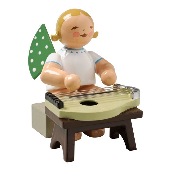 Gingerbread World Wendt und Kuehn Canada - Gruenhainichen Angel - Angel with Zither Sitting 650-49