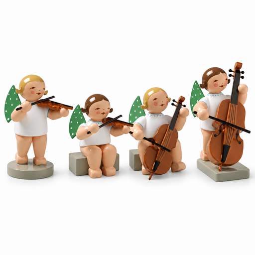 Gingerbread World Wendt und Kuehn Canada - Wendt & Kühn Gruenhainichen Angel – Quartet Set of 4 - Mixed Hair Colours Set
