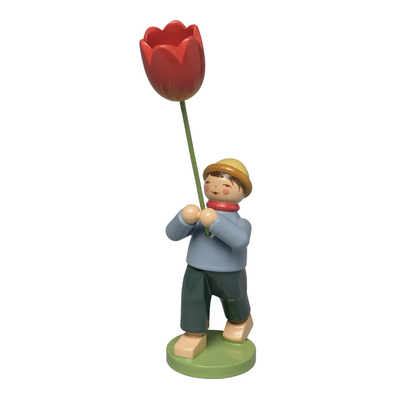 Gingerbread World Wendt und Kuehn Canada – Blumenkinder Boy with Tulip 5248-23