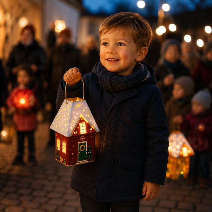 Gingerbread World Wicklein Lebkuchen Canada - Lantern Tin 2026 with Chocolate Fruit Cookies - Laternenfest
