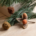 Gingerbread World Gry and Sif Denmark Felted Wool Ornament - Acorns on Oak Leaves 10322