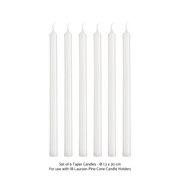 IB Laursen Pine Cone Candle Holder – 1.3 cm Taper Candles, Set of 6
