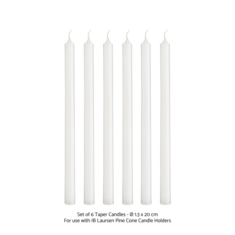 IB Laursen Pine Cone Candle Holder – 1.3 cm Taper Candles, Set of 6
