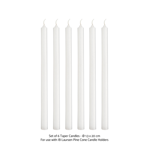 IB Laursen Pine Cone Candle Holder – 1.3 cm Taper Candles, Set of 6