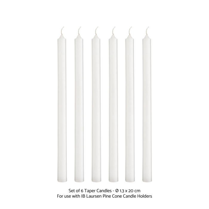 IB Laursen Pine Cone Candle Holder – 1.3 cm Taper Candles, Set of 6