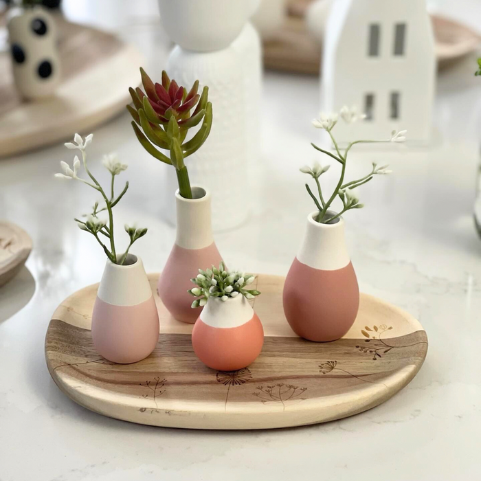 Räder Design White Mini Vases "Pastels - Red", Set of 4