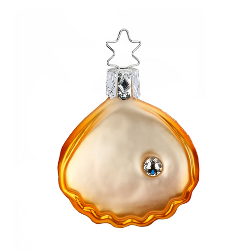Inge-Glas Glass Ornaments Oyster Shell with Crystal Pearl 10066S020