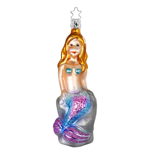 Inge-Glas Glass Ornaments Ozeana Mermaid on a Rock 10117S020