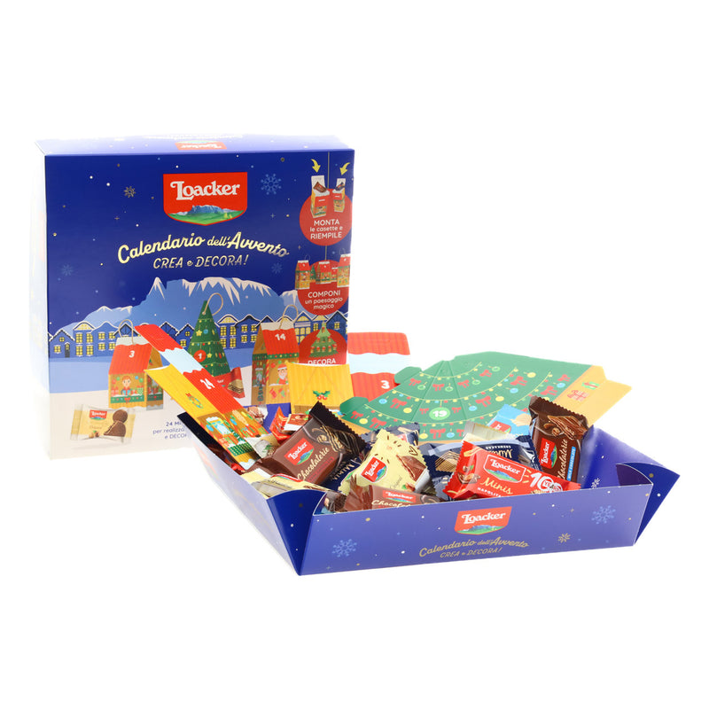 Loacker European Wafer Advent Calendar with DIY Christmas ornaments and 24 Italian wafer treats | Gingerbread World European Christmas