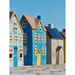Gingerbread World IB Laursen Denmark – Ceramic Tealight House – Nyhavn Blue with Yellow Door - 27686-13