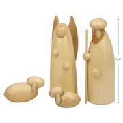Seiffener Volkskunst Schalling Nativity Scene Angel and Shepherd set with handcrafted wooden angel, shepherd and two sheep, made in Seiffen, Germany.