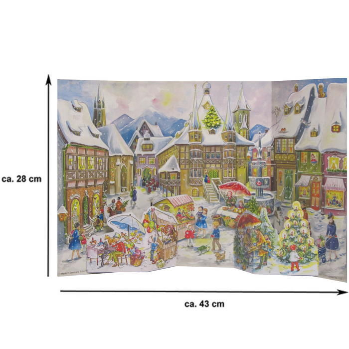 Gingerbread World German Christmas Market Richard Sellmer Vintage Paper Advent Calendar and Festive Backdrop - Old Town Altstadt Item 110