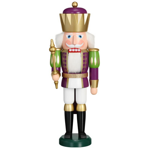 Gingerbread World Authentic German Nutcracker - Green Purple Gold King SV11254