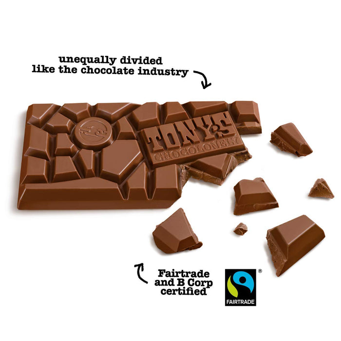 Tonys Chocolonely Fair Trade Chocolate - cool packaging uneven pieces fair trade ethically sourced