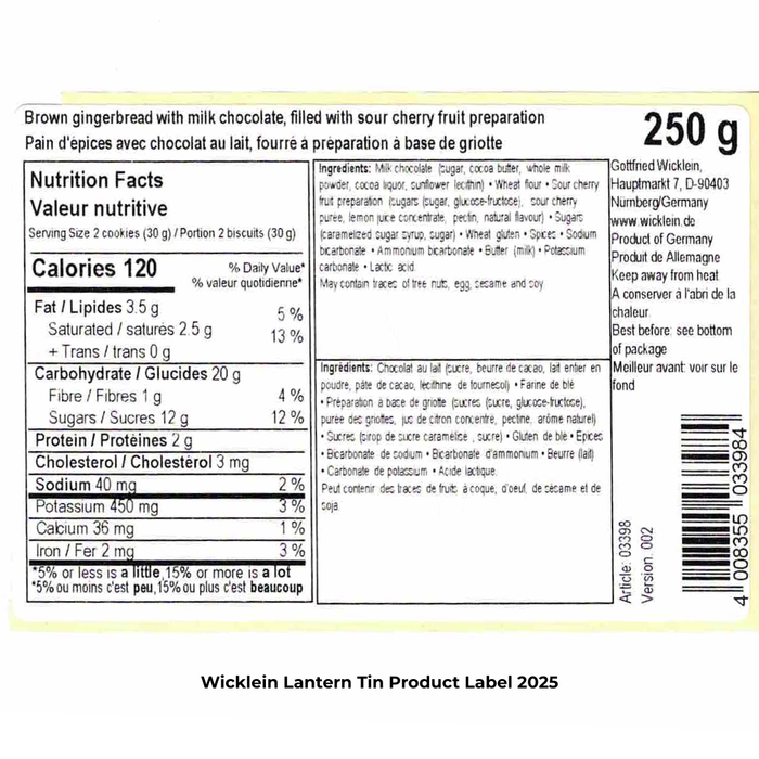 Wicklein Lebkuchen Christmas Lantern Tin