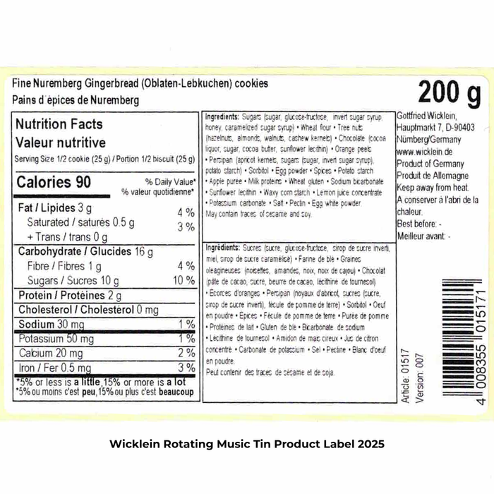 Wicklein Lebkuchen Music Box Tin