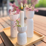 European Ware Haus Raeder Canada - Porcelain Stories Candle Holders shown as a set of 3