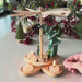 Handcrafted Richard Glässer German Christmas pyramid with a Bavarian woodland scene, featuring a hunter, woodsman and woodland gatherer beneath a snow-covered pine tree 15877