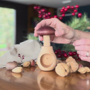 Natural beechwood wooden screw nutcracker functional European nutcracker made in Poland – Gingerbread World European Christmas