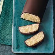 Niederegger Lübeck Marzipan Loaf in Dark Chocolate (Marzipan Brot), 75 g, wrapped in signature red foil and imported from Germany.