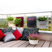 Blooming Walls Canada The Green Pockets Hanging Planters on balcony railings with outdoor cushions
