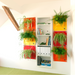 Blooming Walls Canada The Green Pockets Hanging Planters on indoor wall mosaic of bright colours