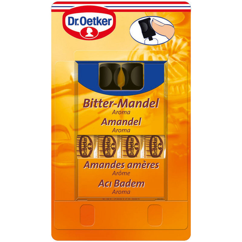 Dr. Oetker Bitter-Mandel almond flavouring vials for German baking, Lebkuchen and marzipan recipes
