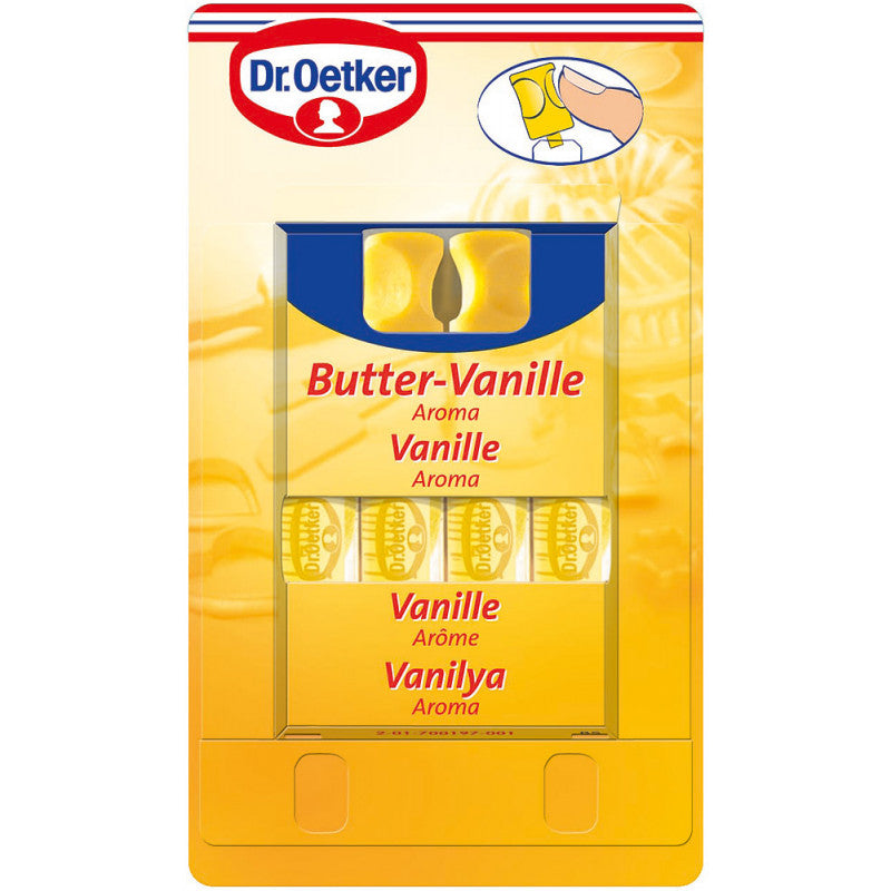 Dr. Oetker Butter-Vanille vanilla flavouring vials for German baking, Christmas cookies and European desserts