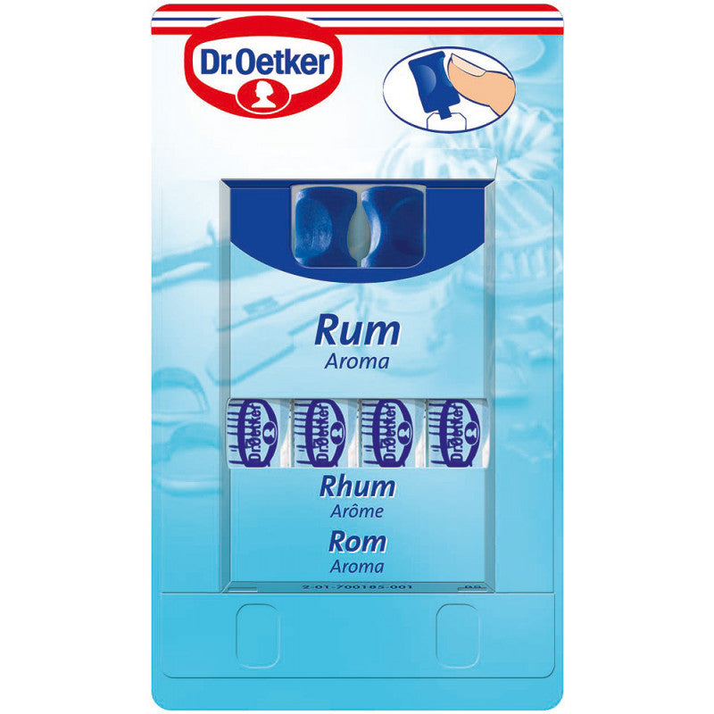 Dr. Oetker Rhum rum flavouring vials for Stollen, Lebkuchen and European Christmas baking