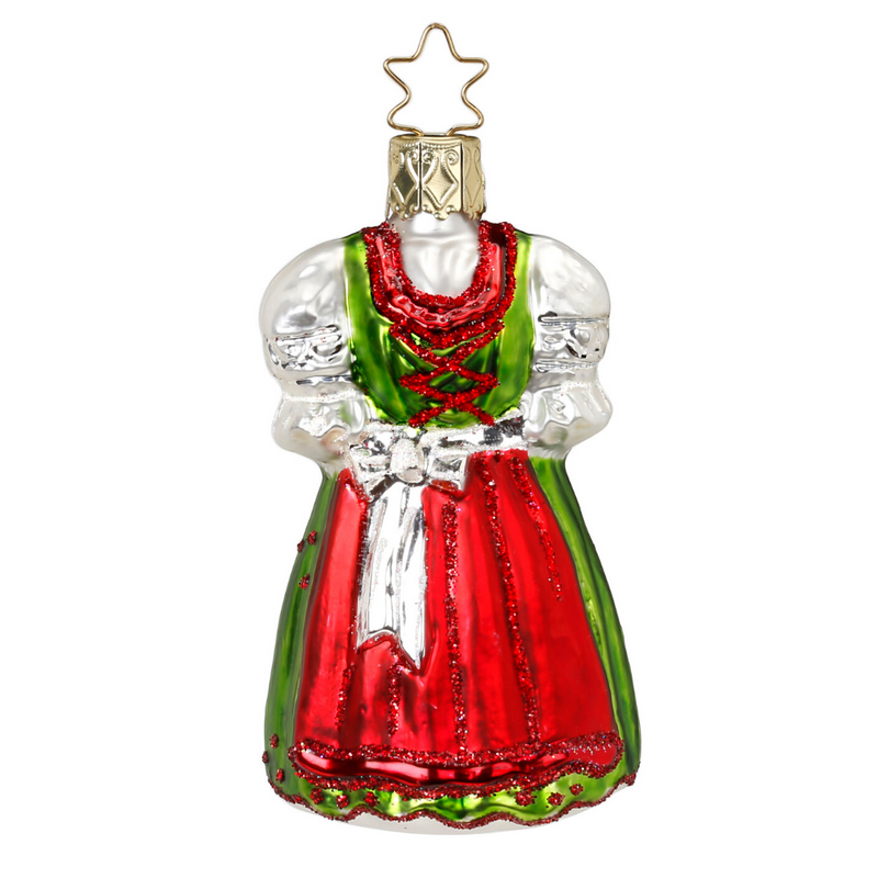 European Ware Haus Gingerbread World Glass Christmas Ornament – Inge-Glas Bavarian Dirndl