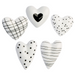 European Ware Haus Raeder Design Canada - Porcelain White and Black Heart Stones - Set of 5 - 14731