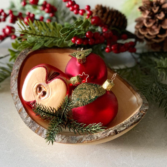 European Ware Haus Gingerbread World Glass Christmas Ornament – Inge-Glas Half Apple