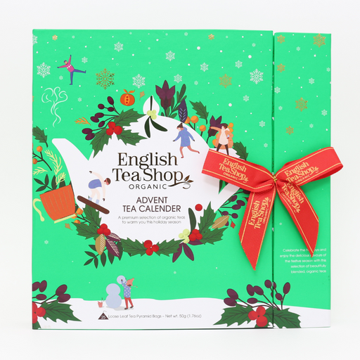 Gingebread World English Tea Shop - Organic Tea Advent Calendar - Book Style Green