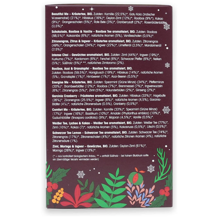 Gingebread World English Tea Shop - Organic Tea Christmas Tea Box Advent Calendar