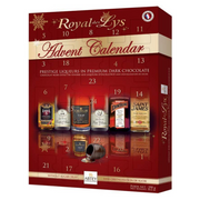 Abtey Royal Des Lys Liqueur Chocolate Advent Calendar from France with premium dark chocolates filled with classic liqueur flavours | Gingerbread World European Christmas