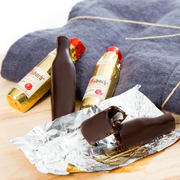 Asbach German Brandy Bottles in Dark Chocolate 20-piece gift box with liquor-filled chocolates imported from Germany.