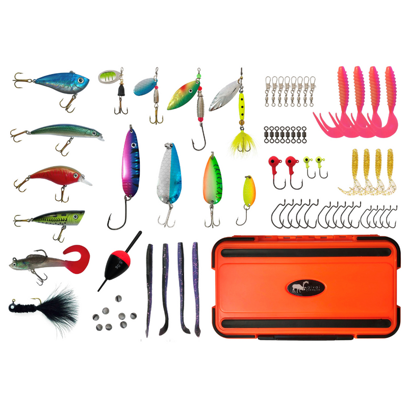 Freshwater Fishing Tackle Advent Calendar with tackle box, fishing lures, hooks and accessories | Gingerbread World European Christmas