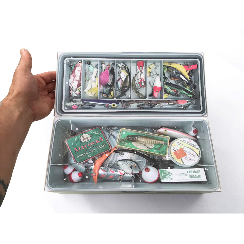 Freshwater Fishing Tackle Advent Calendar with tackle box, fishing lures, hooks and accessories | Gingerbread World European Christmas