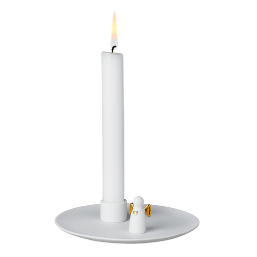 Gingerbread World Christmas Market - Raeder Design Ceramic Candle Holder with Tiny Gold Angel - RD12165