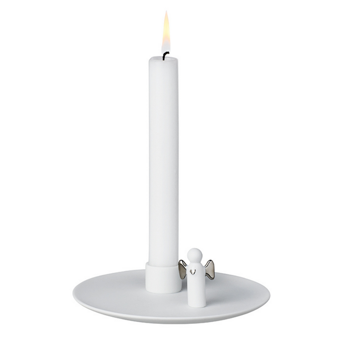 Gingerbread World Christmas Market - Raeder Design Ceramic Candle Holder with Tiny Silver Angel RD12166