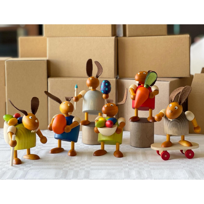 Gingerbread World Drechslerei Martin Wooden Easter Bunny Figures Handmade in Germany Erzgebirge