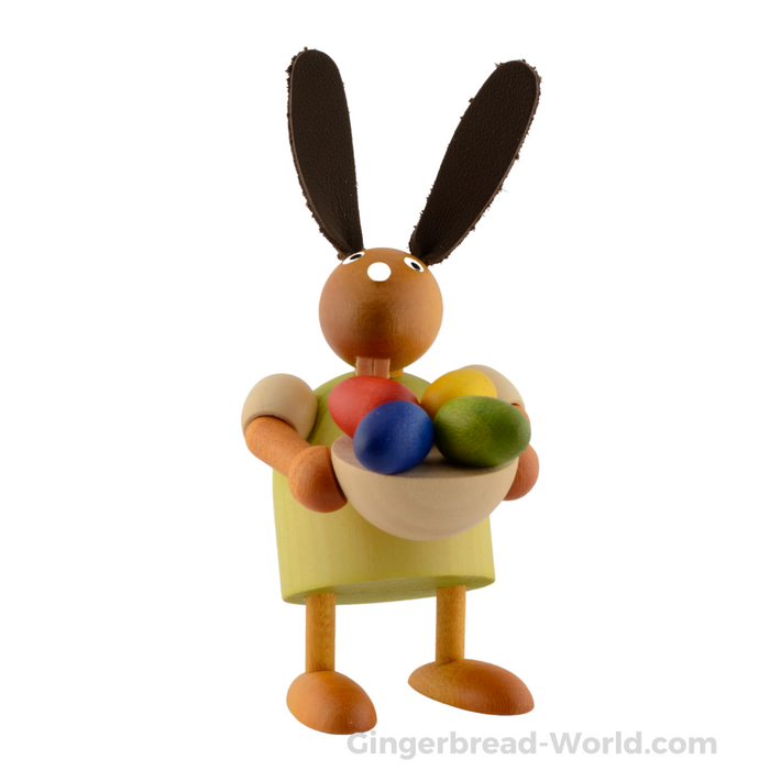 Gingerbread World Drechslerei Martin Wooden Easter Bunny Figure with Easter Nest
