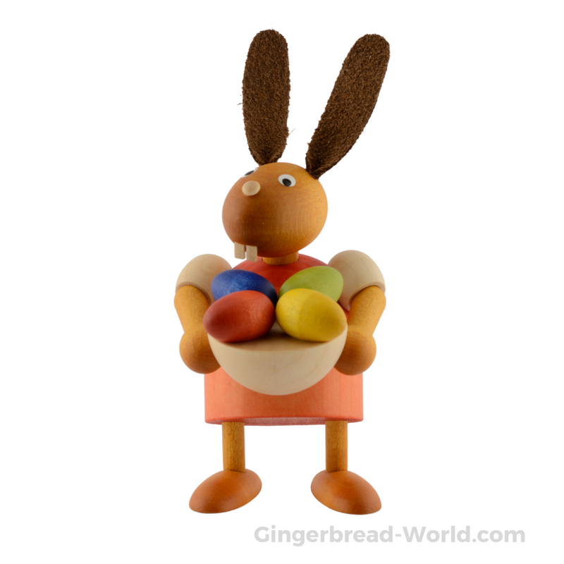 Gingerbread World Drechslerei Martin Wooden Easter Bunny Figure with Easter Nest