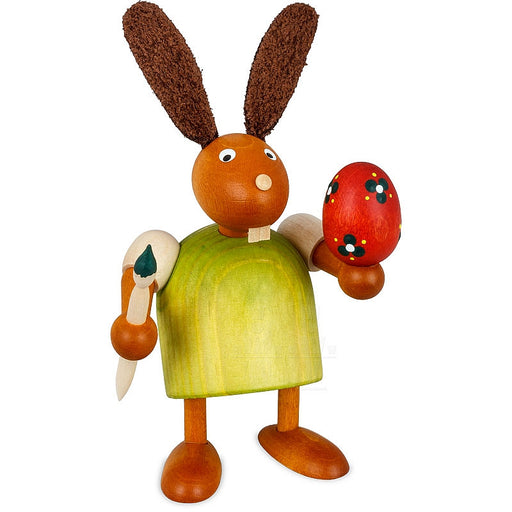 Gingerbread World Drechslerei Martin Wooden Easter Bunny with Easter Egg and Paint Brush DM825